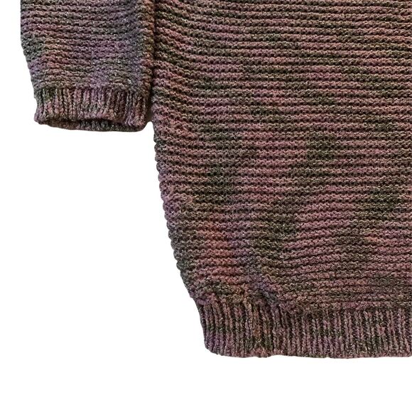 Calvin Klein Women's Sweater Chunky Knit Pullover XS Shiny Purple Crew Neck - Picture 3 of 7